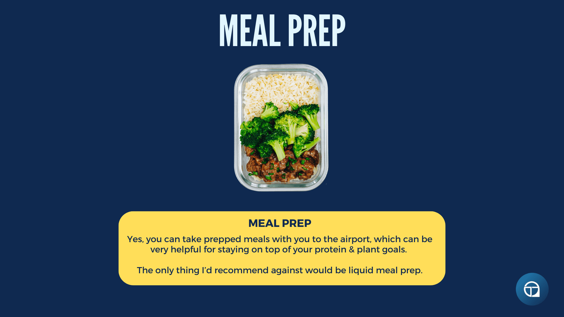 managing your nutrition while travelling, meal prep
