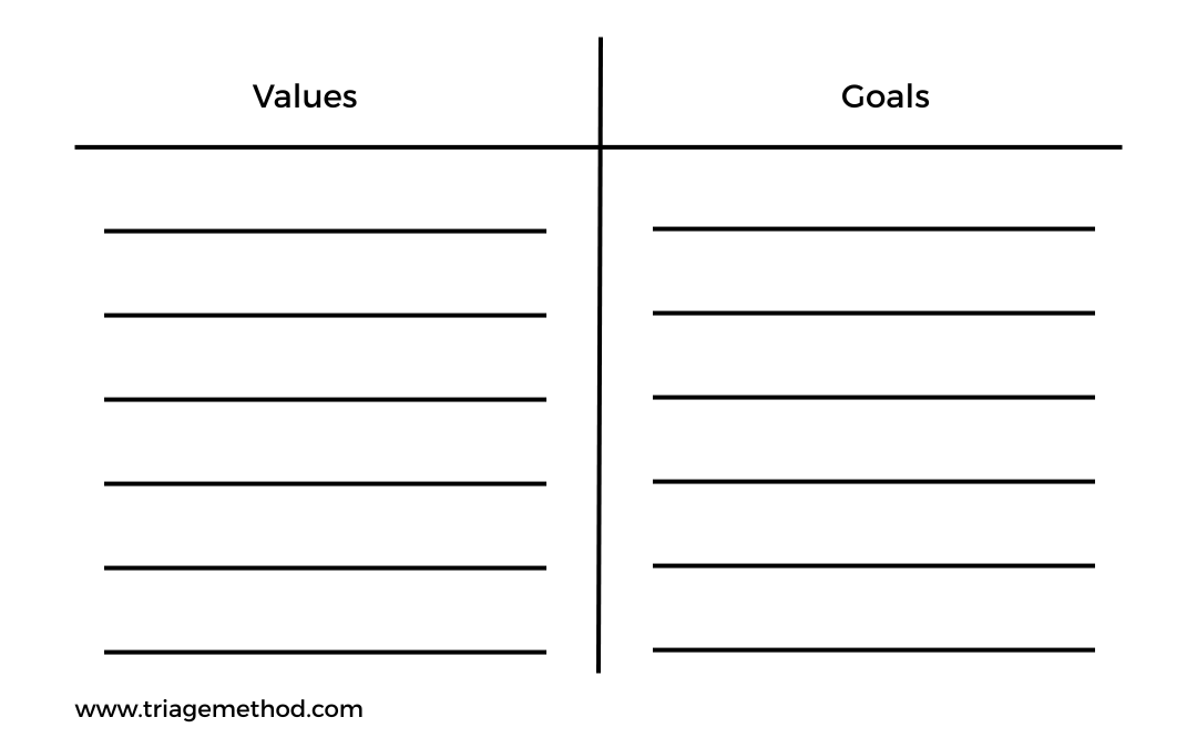 goal-value incongruency, values-goals alignment grid